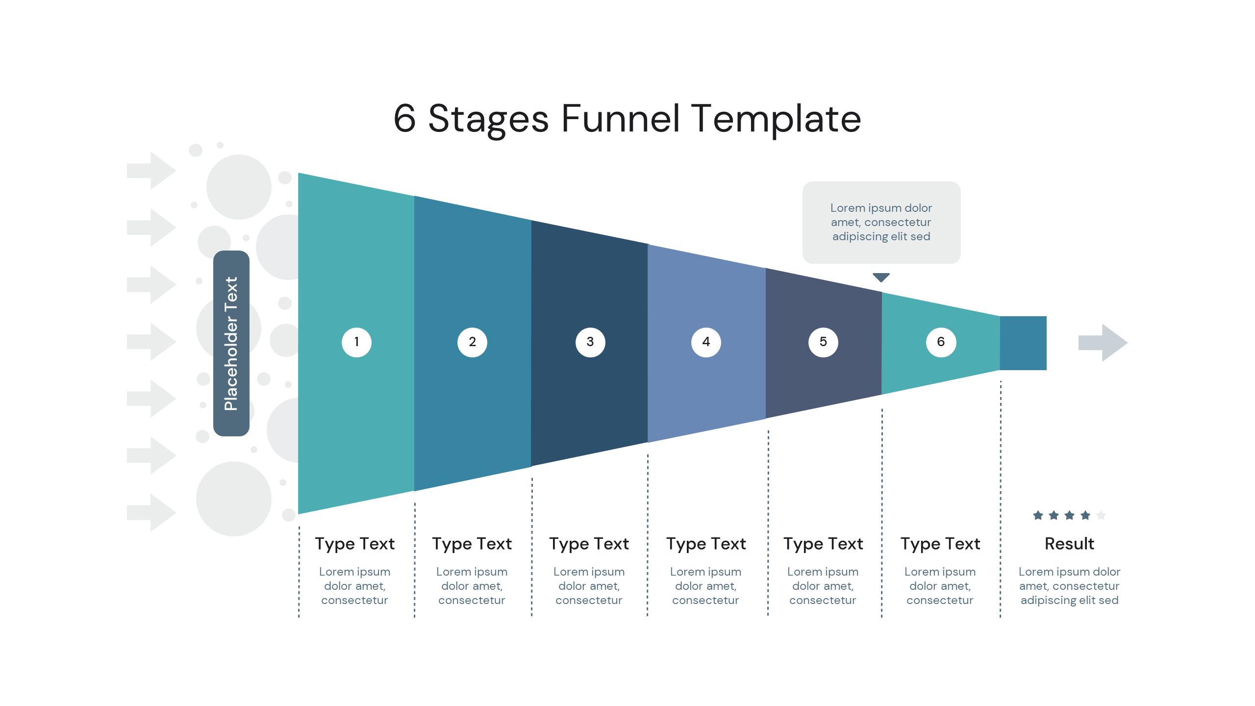 6 Stages Funnel Powerpoint template free