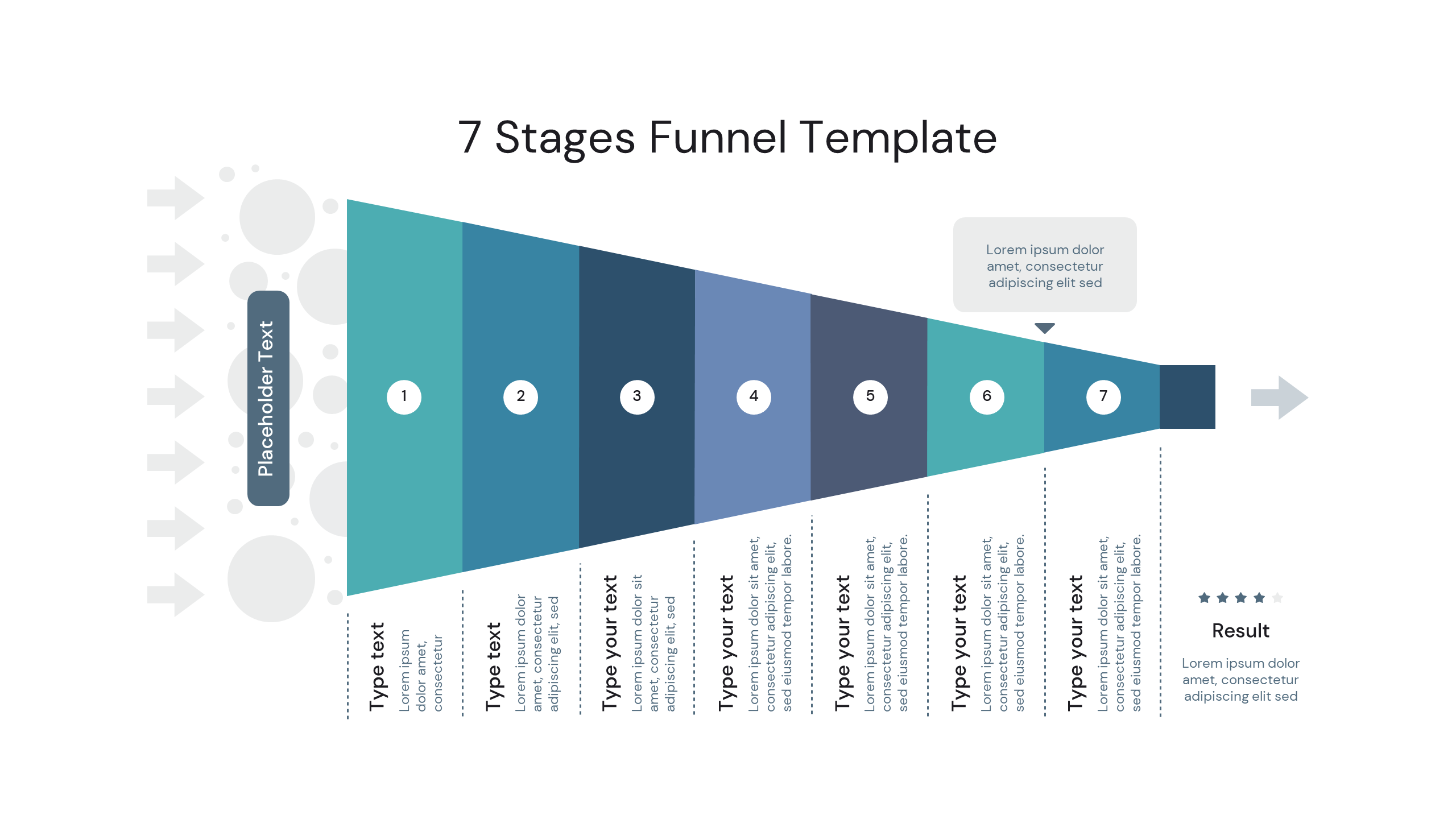 7 Stages Funnel Powerpoint template free