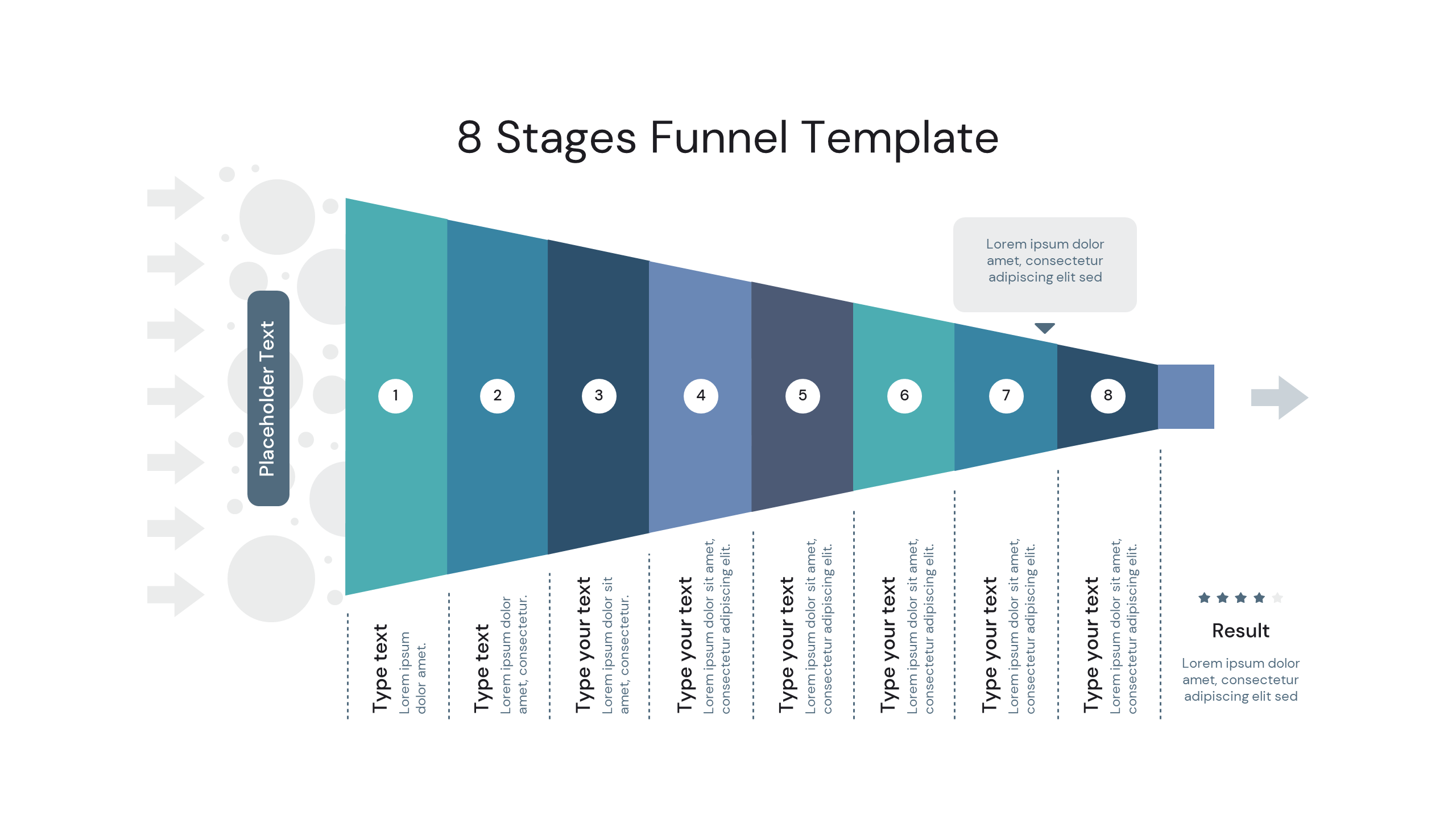 8 Stages Funnel Powerpoint template free