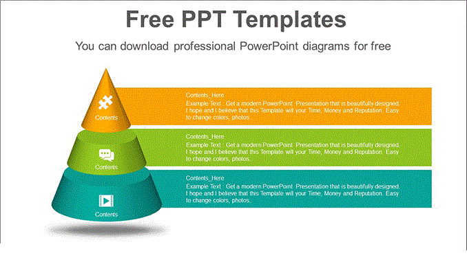 3-etapowy-3Dpiramida-PowerPoint-Diagram-Szablon-post-obraz