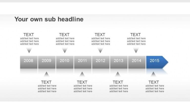 PPT Diagram in 8 year Timeline template | Free PowerPoint Designs
