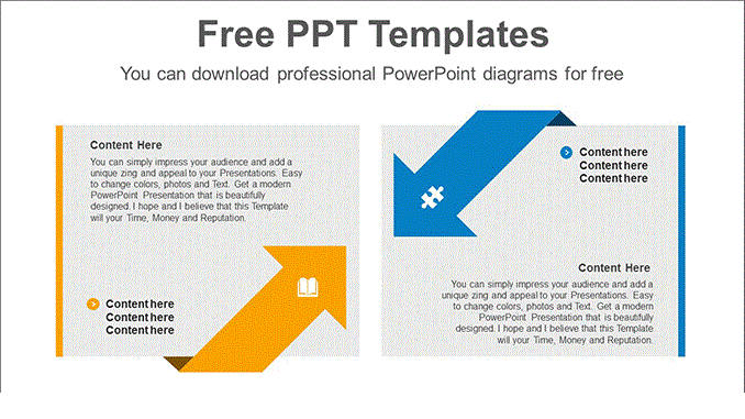 Two Diagonal Arrow Free Agenda Ppt Slide Template Designs