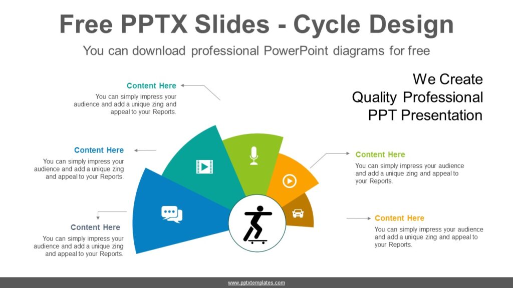 Fan Shaped Process Steps PowerPoint Cycle Diagram Slide Design | Free