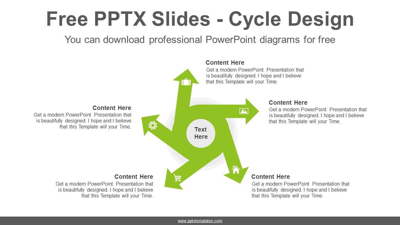 Five-radial-arrows-PowerPoint-Diagram-Template