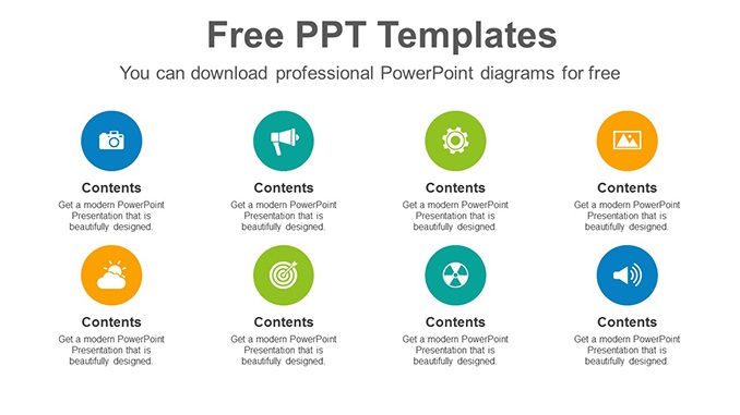 Circles List Slide Free Agenda Ppt Slide Template Designs