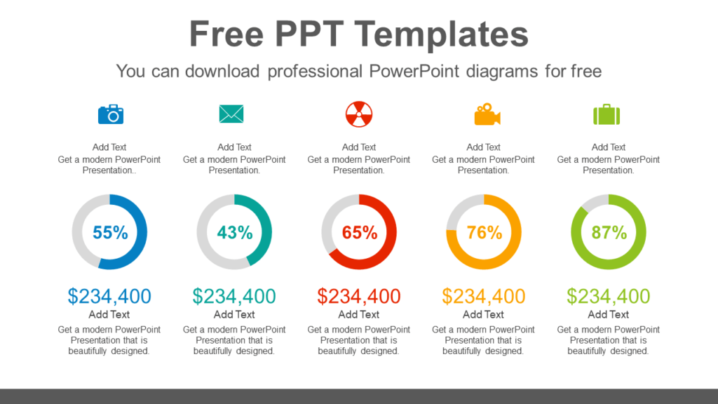 Download Doughnut-Charts Brain Powerpoint Infographic Template