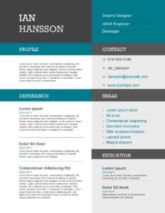 Color Black Scheme Resume