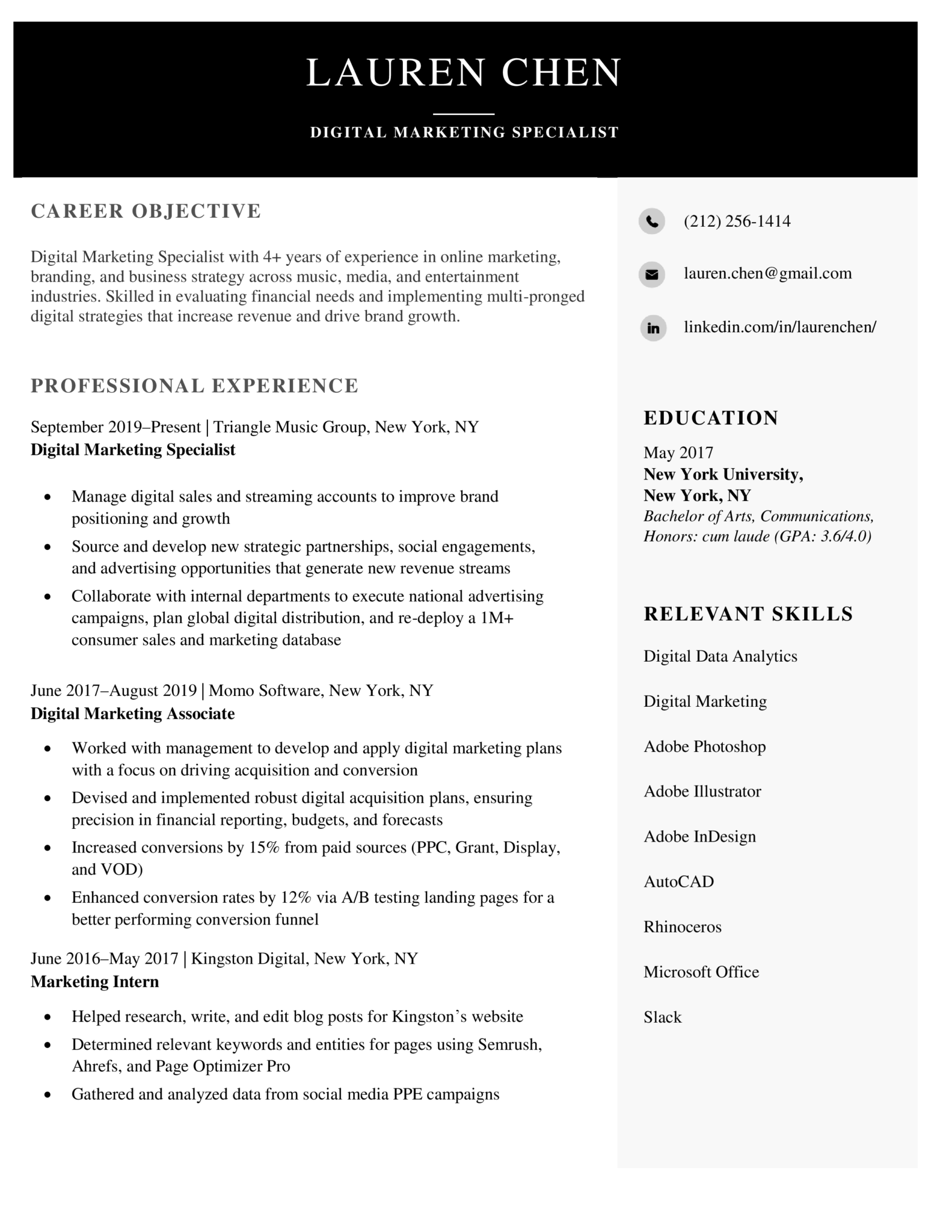 Corporate Modern Resume Black Download Free Fresher Resume