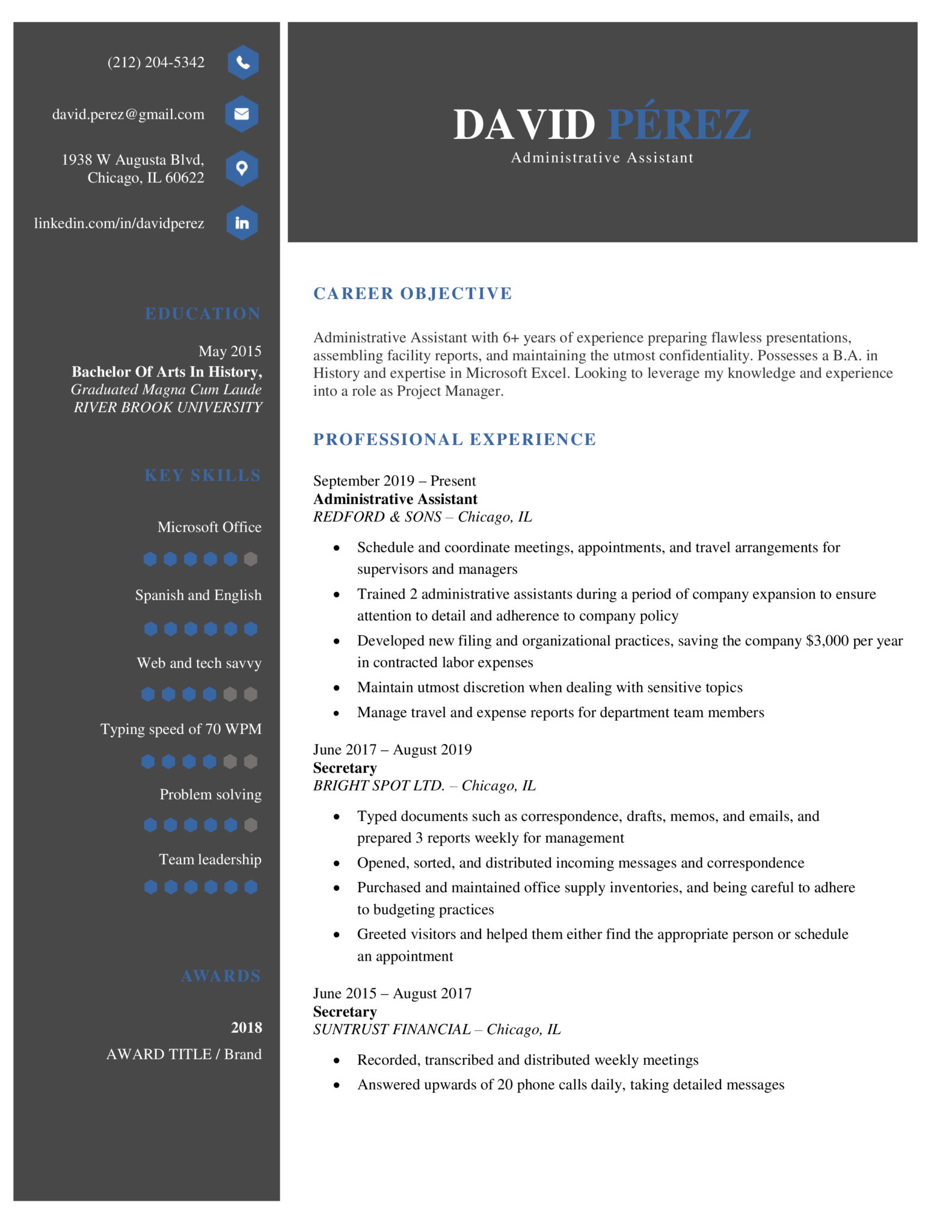 Everest Resume Template Blue PPTX Templates