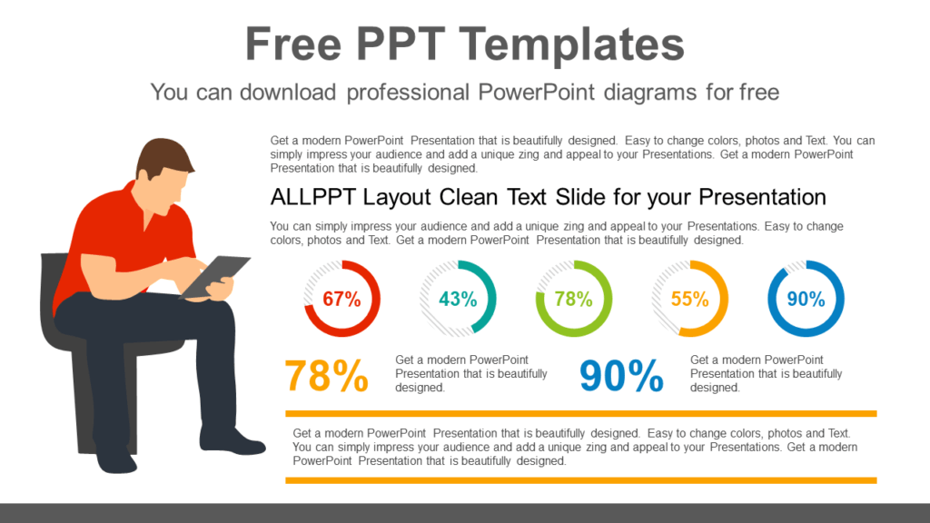 Download Five Doughnut Charts Brain Powerpoint Infographic Template
