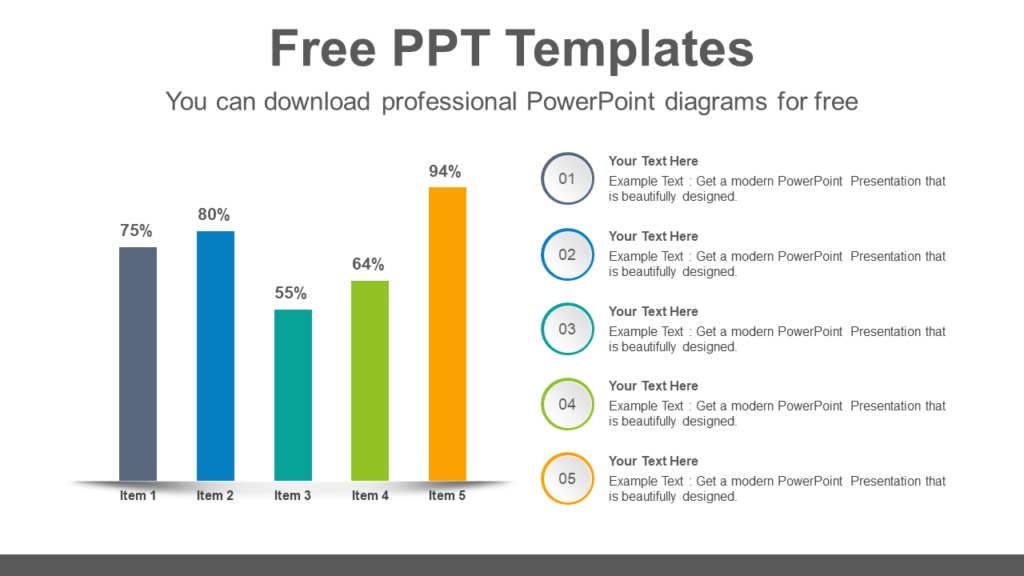 download-free-four-vertical-bar-chart-ppt-template