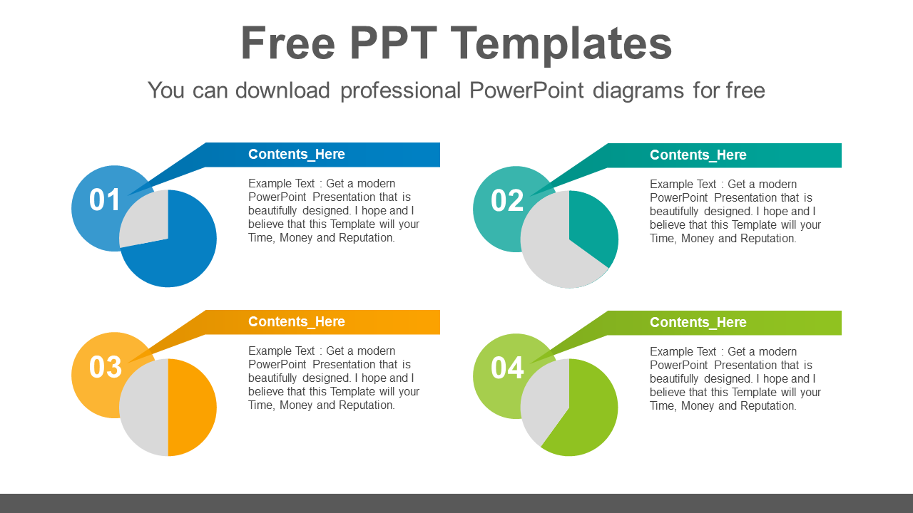 Four-pie-chart-PowerPoint-Diagram-Template