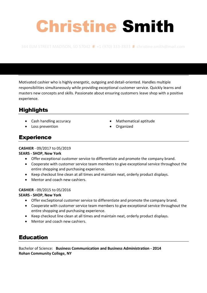 Free Style Resume