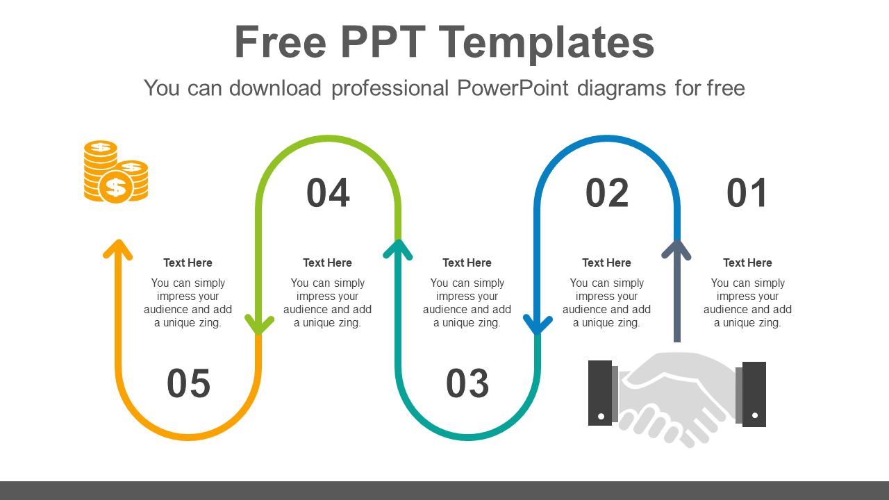 Download Handshake curved line PPT template