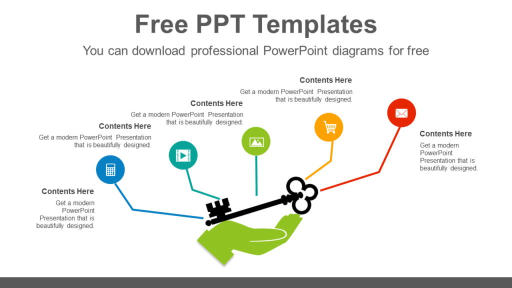 Download Key on hand Brain Powerpoint Infographic Template