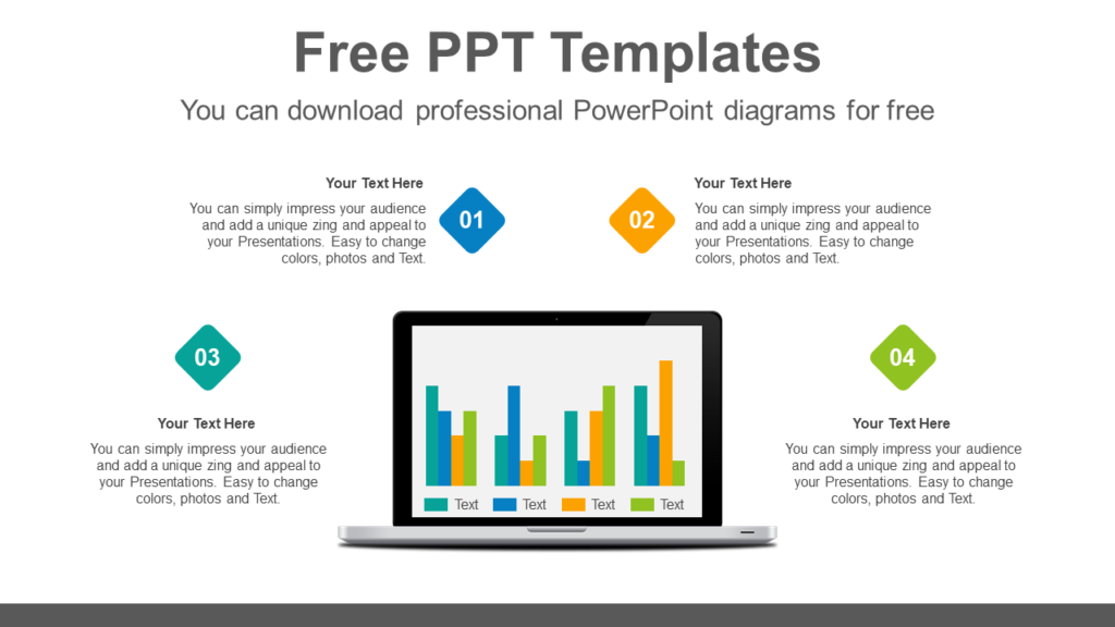 Download Laptop Clustered Bar Chart Brain Powerpoint Infographic Template 0644