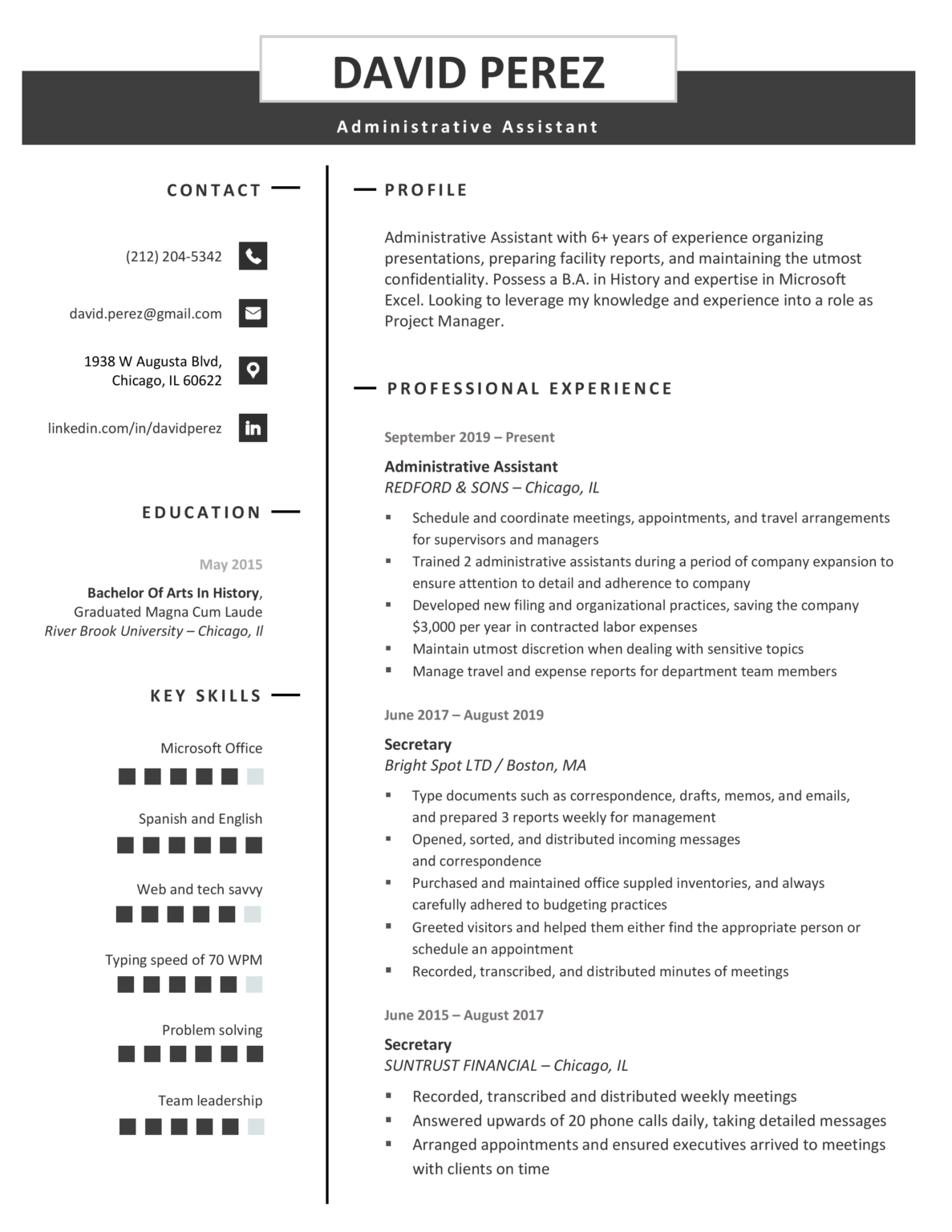 most professional resume template