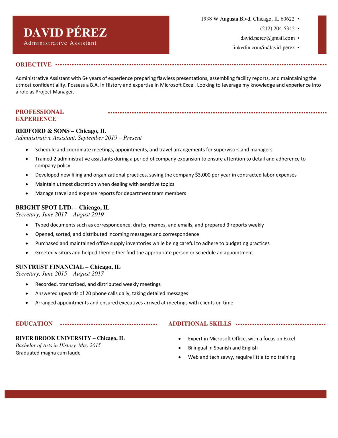 Professional Resume Red Download Free Professional Resume