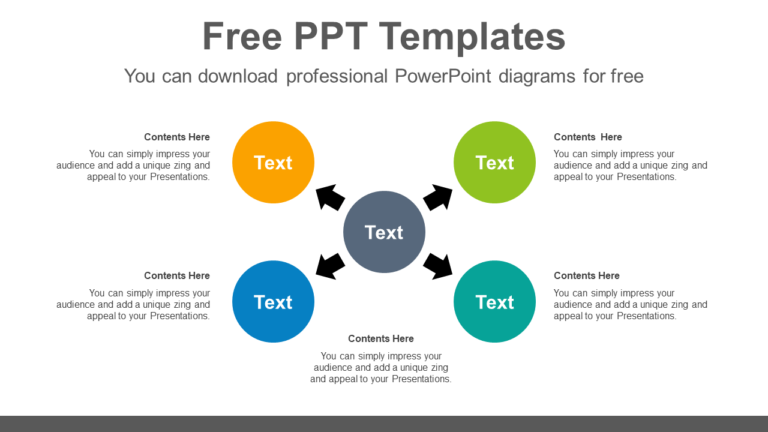 Download Radial Four Circles Brain Powerpoint Infographic Template