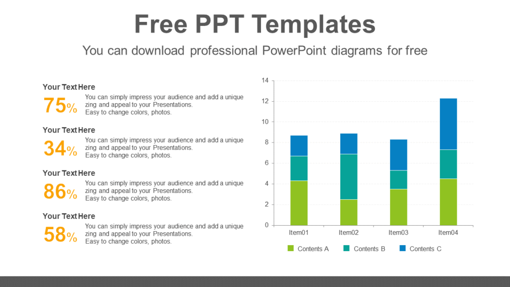 StackedBarChartPowerPointDiagram PPTX Templates