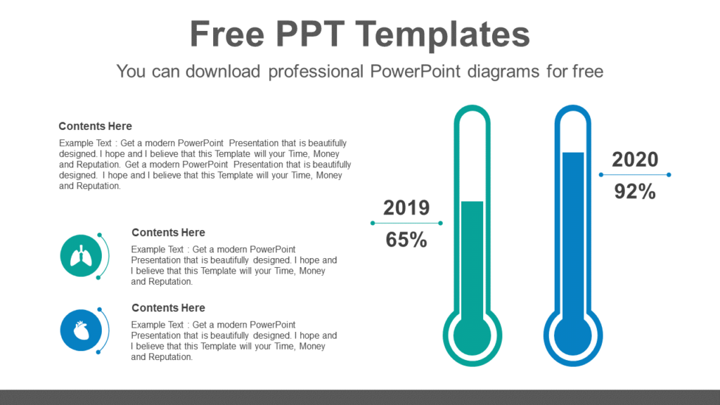 Download Thermometer chart Brain Powerpoint Infographic Template