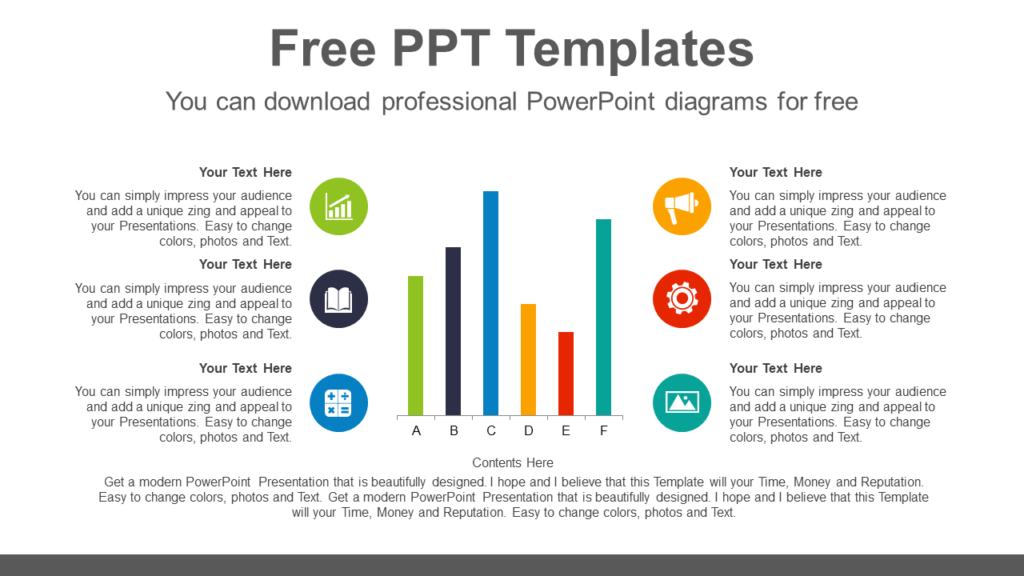 VerticalBarChartPowerPointDiagram PPTX Templates