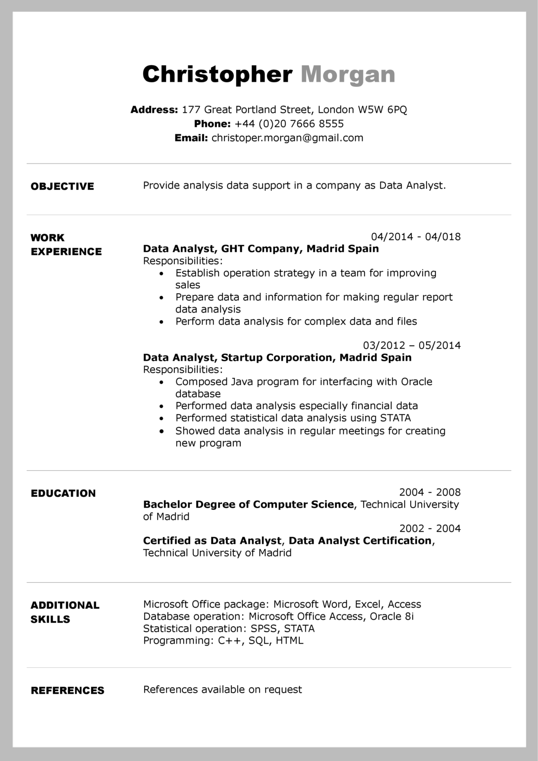 Cool Creative Resume White Download Free Professional Resume Template