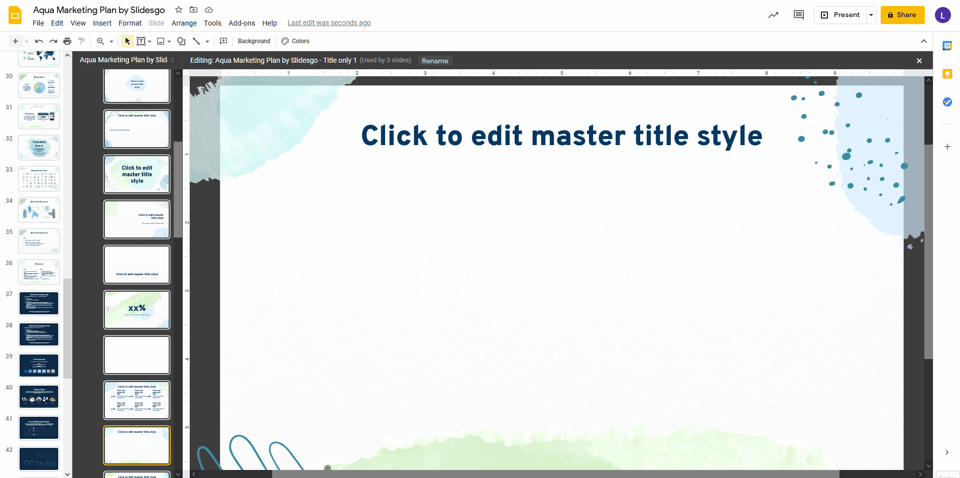 how to change colors in master slides