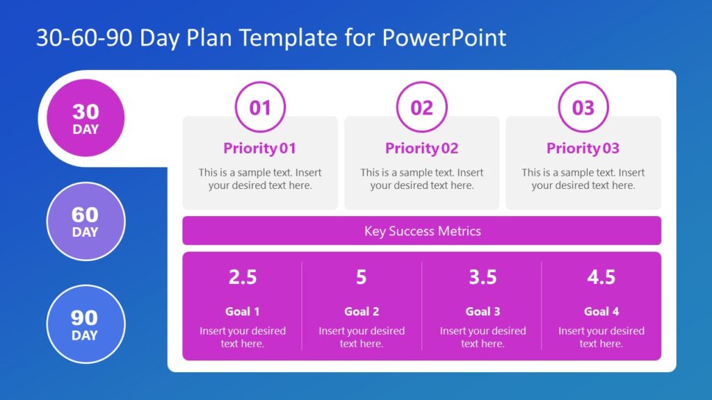 30-60-90 Day Plan Template for PowerPoint - PPTX Templates