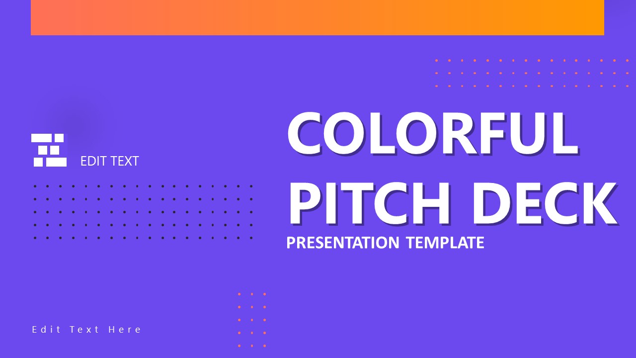 Colorful Pitch Deck template in ppt