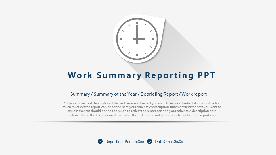 Work Summary Reporting PPT Presentation Template