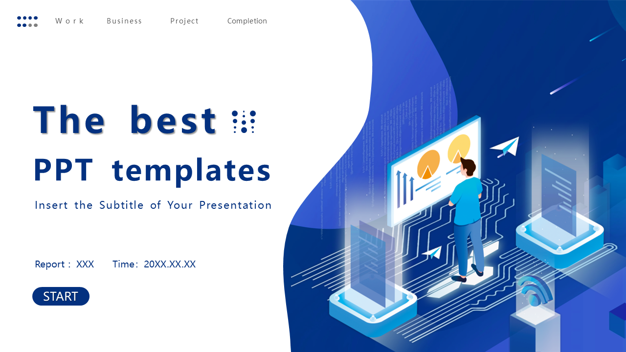 Download Blue Technology Business PPT template