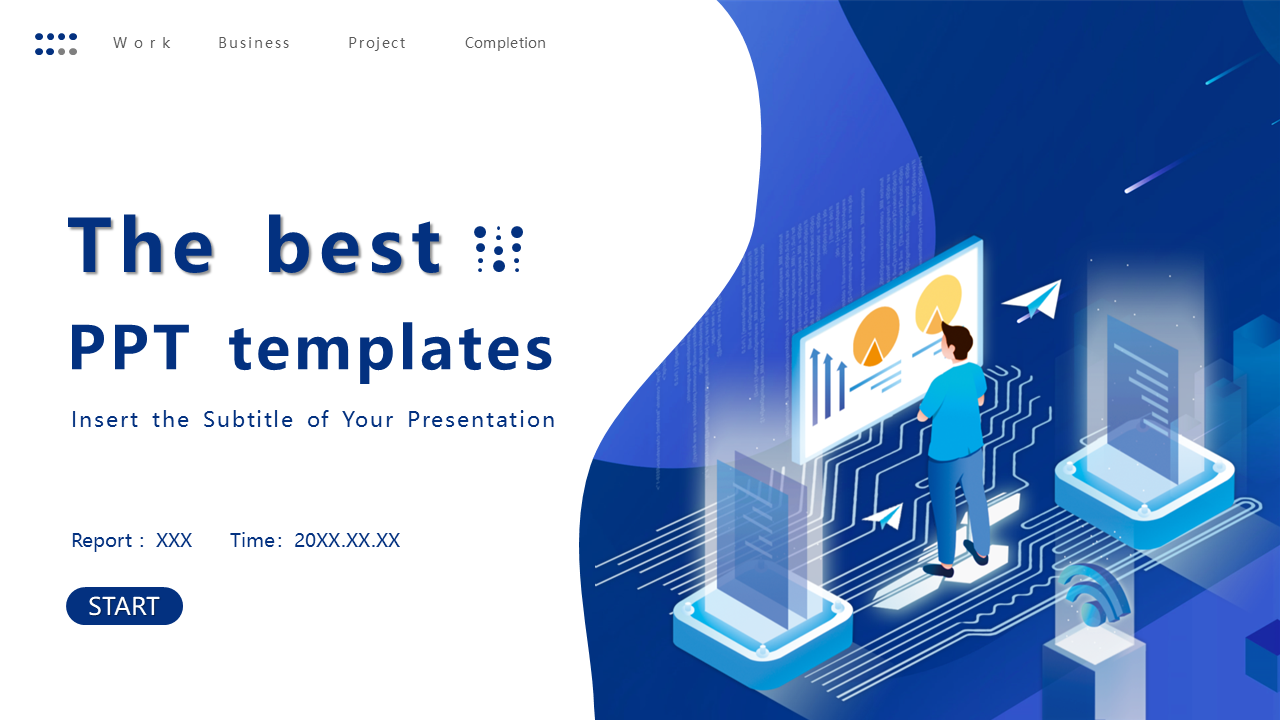 Download Blue Technology Business Template In Ppt