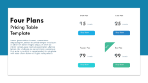 4 Pricing Plans Blue Theme