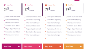 Detail Plans Pricing Table