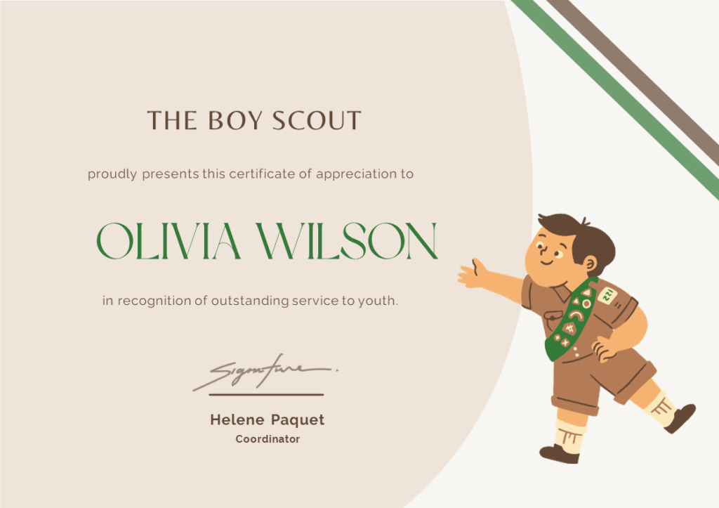 Download Boy Scout Certificate Of Appreciation Brain Powerpoint