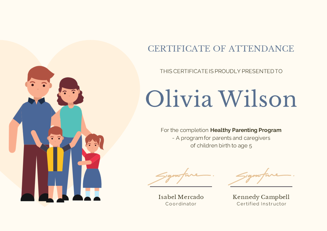 Download Certificate Of Appreciation For Parents Brain Powerpoint
