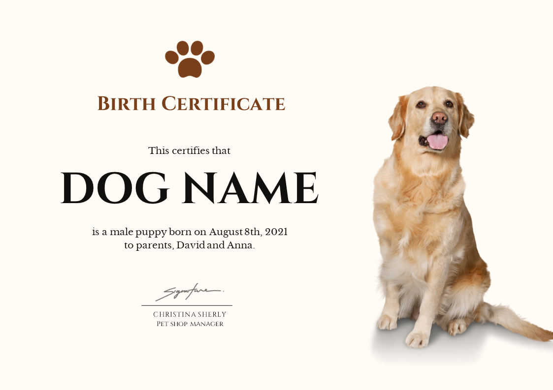 dog-birth-certificate-template-google-docs-illustrator-word-apple-pages-psd-publisher