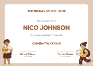 Download First Grade Diploma Template Brain Powerpoint Infographic Template