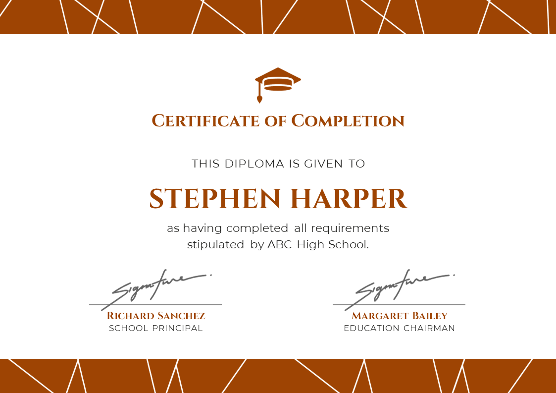 What Is A Certificate Of Completion High School At Austin Bavister Blog