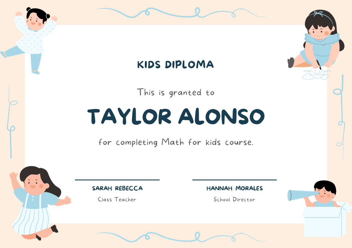Kids Diploma Template