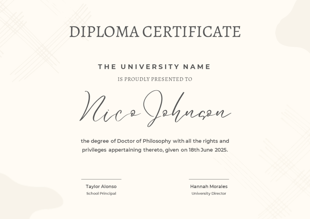 phd student certificate