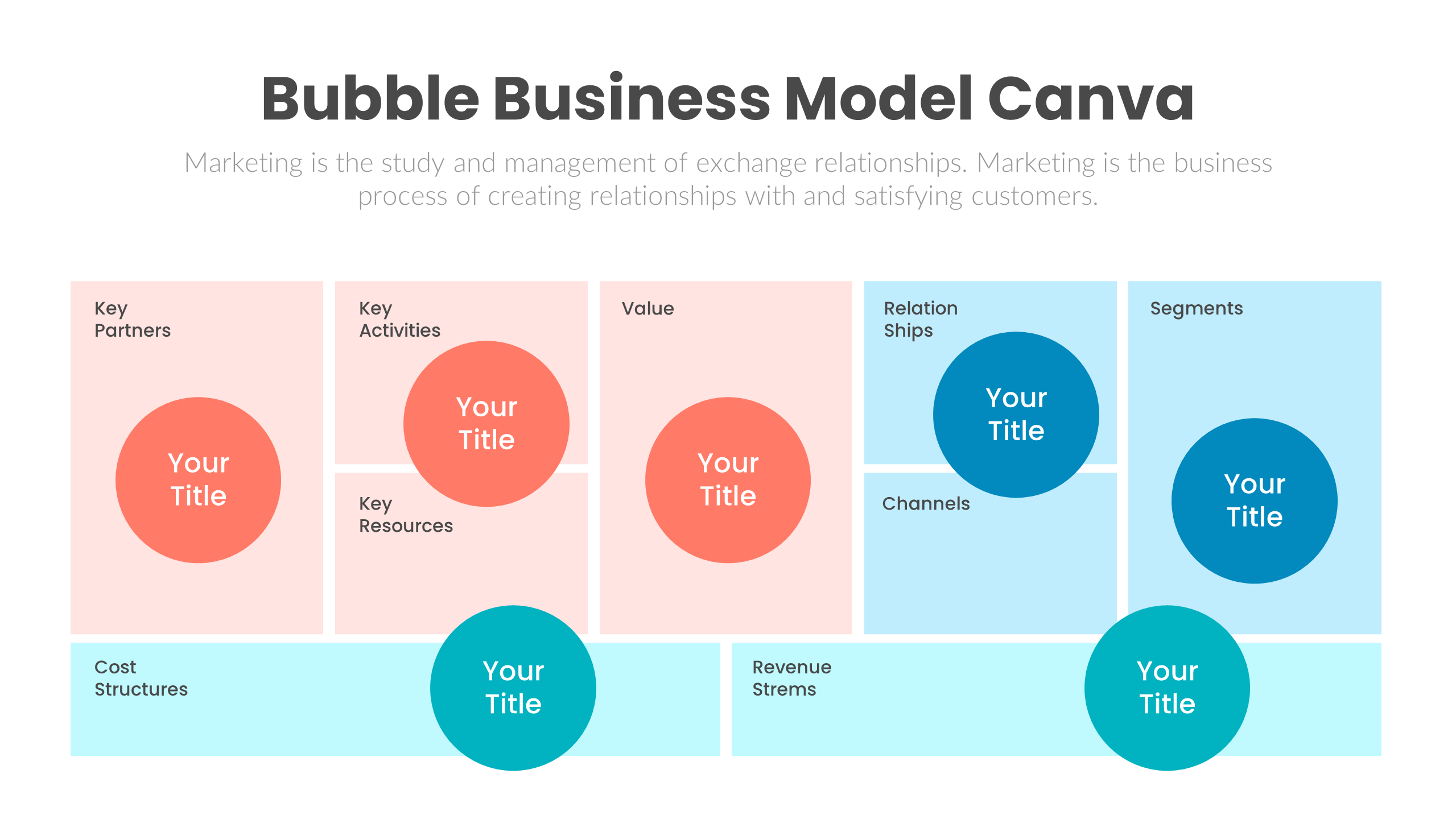 Bubble Business Model Canva slide Design