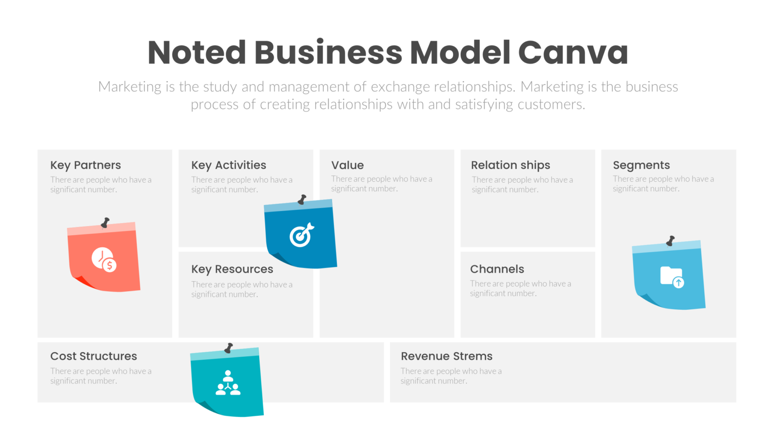 Download Noted Business Model Canva Brain Powerpoint Infographic Template