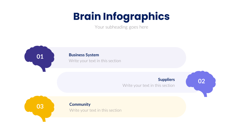 Download 3 Business Process Brain Powerpoint Infographic Template