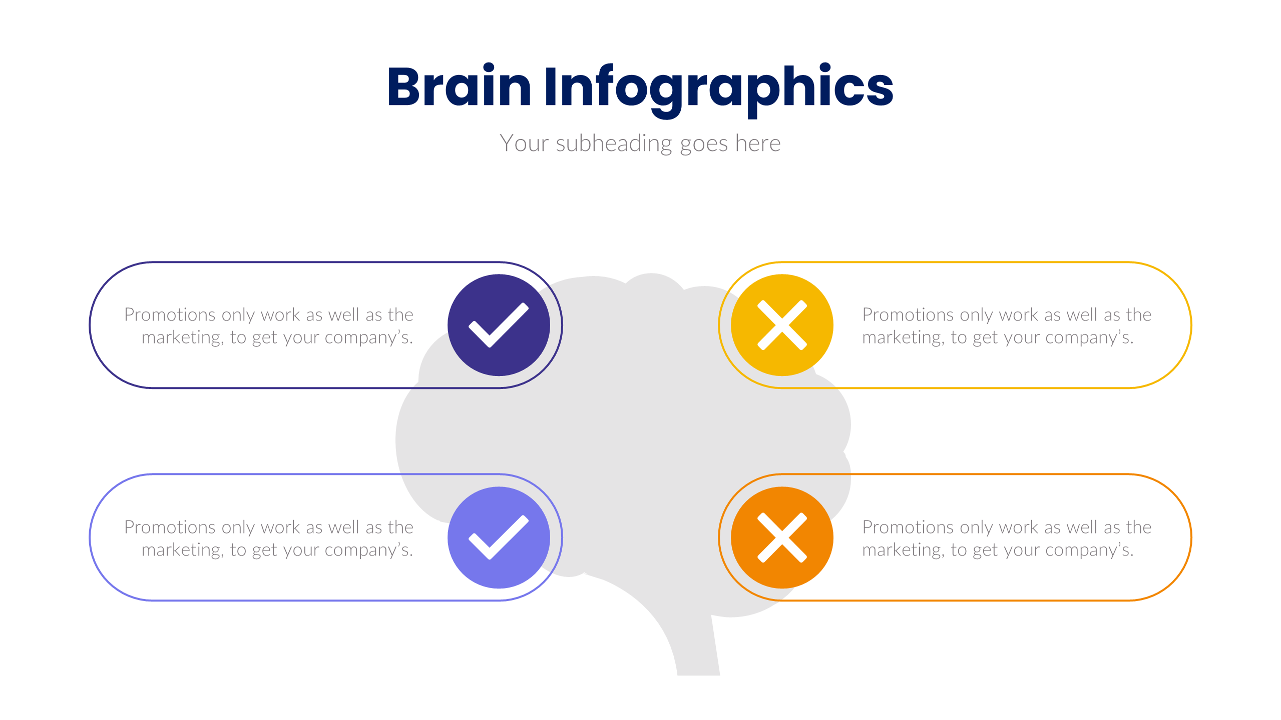 Right and Wrong Option Brain PPT Template